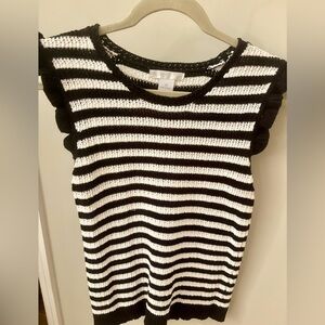 Design History Black and White Striped Tank Top